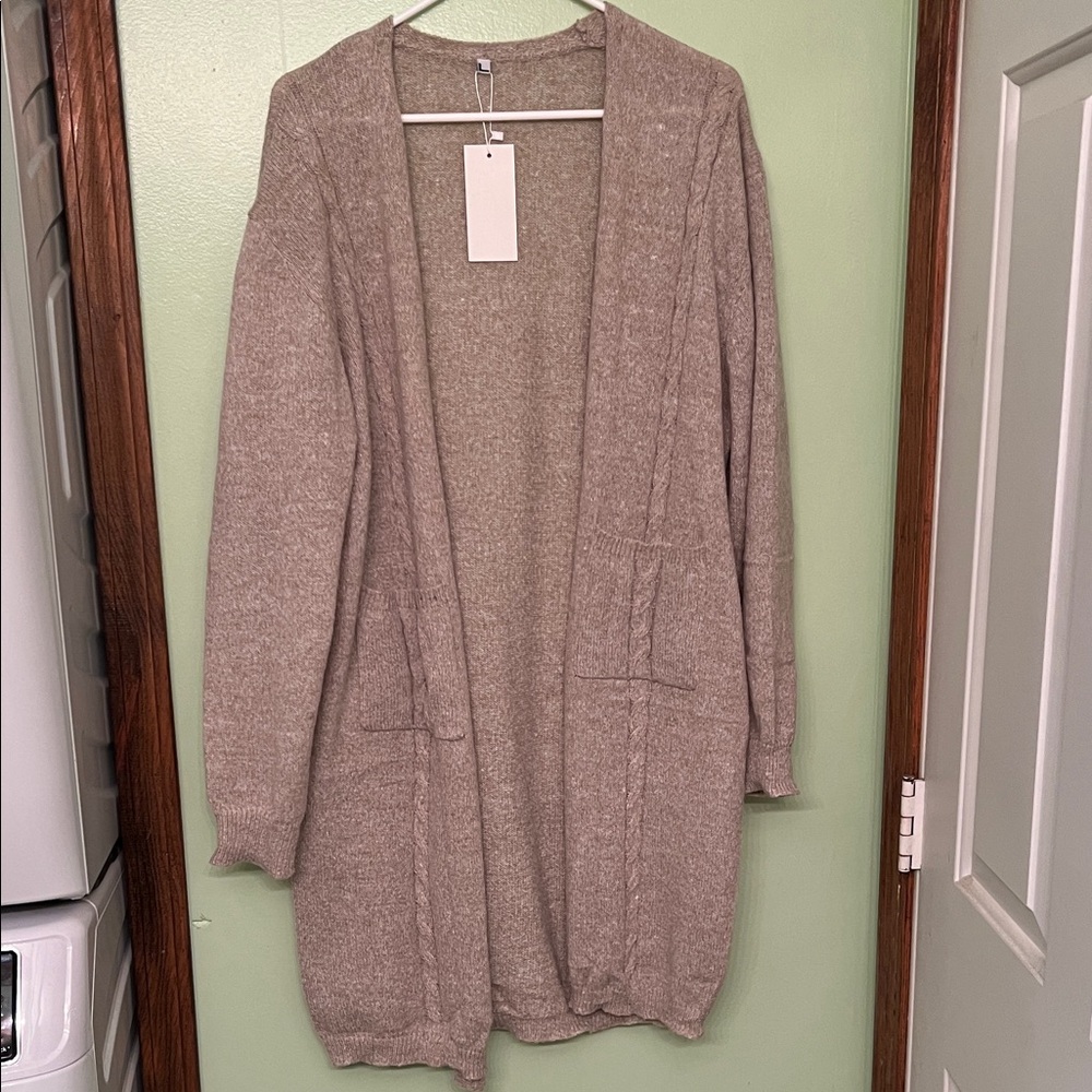 Women's Beige Cardigan Sweater